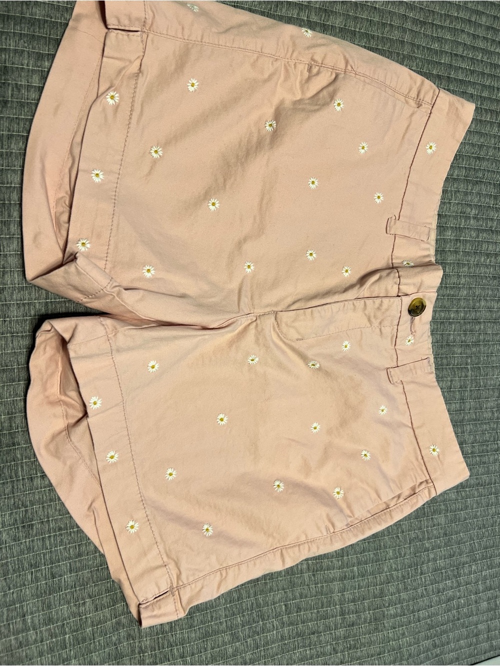 Old Navy Blush Pink Daisy-Embroidered High Waist Shorts
